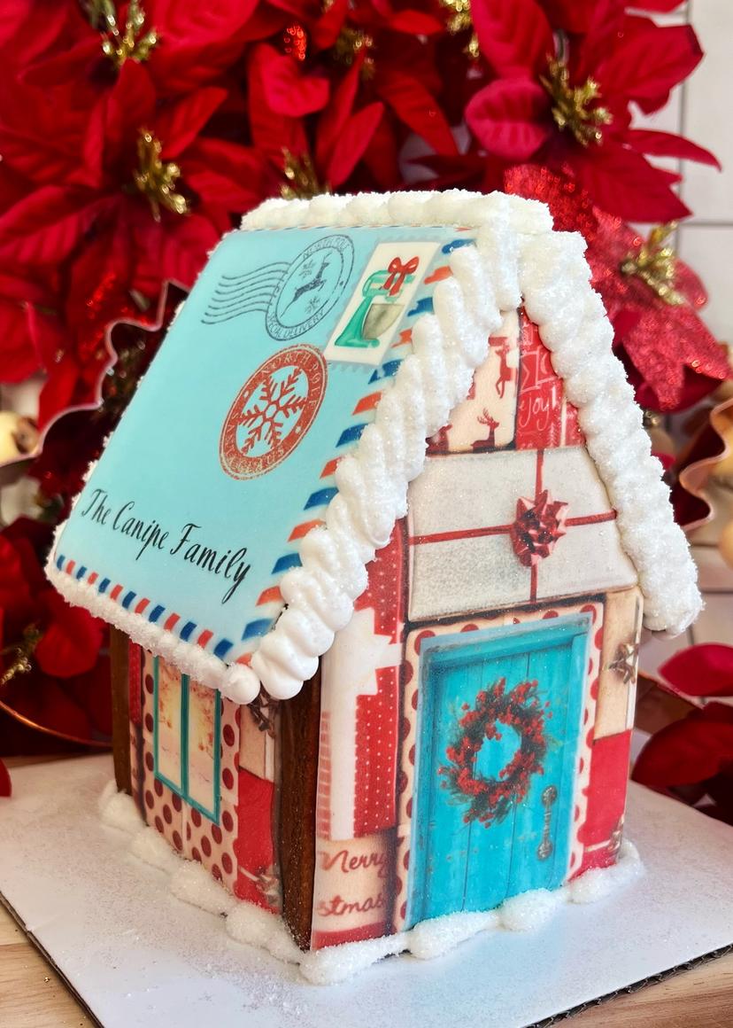 christmas card custom gingerbread house